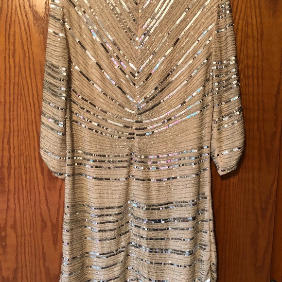 Parker Black sequin dress in blush. Size 0. - Picture 5 of 5